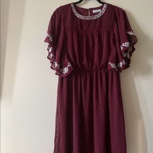 Boho burgundy dress